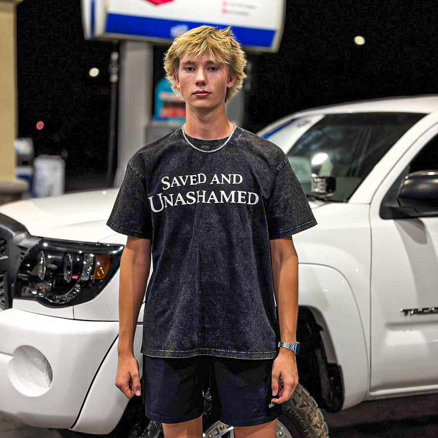 Saved And Unashamed Over-sized TEE